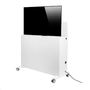 MonLines SIDEB75W mobiles TV Sideboard mit Lift bis 75 Zoll, wei?