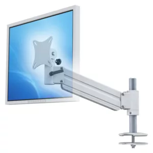 MonLines TFT-Lift Monitor Tischhalterung Einbau mit Kabelauslass grau