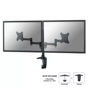 Neomounts FPMA-D1330DBLACK duale Monitor Tischhalterung, schwarz