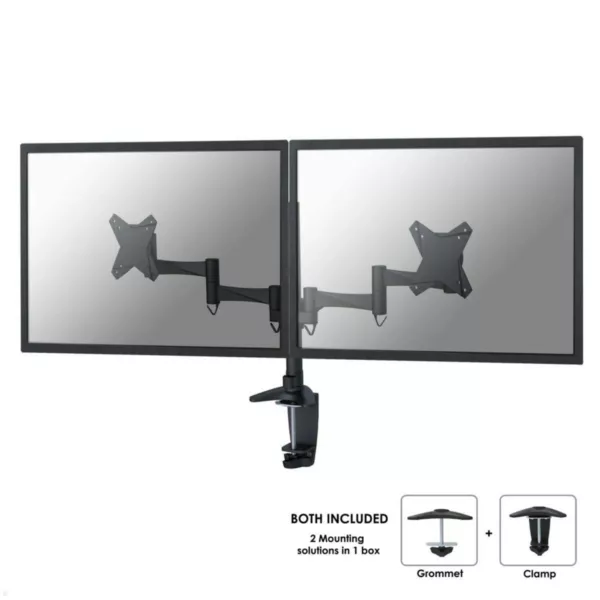 Neomounts FPMA-D1330DBLACK duale Monitor Tischhalterung, schwarz