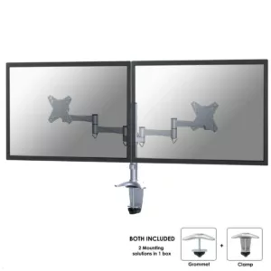 Neomounts FPMA-D1330DSILVER duale Monitor Tischhalterung, silber