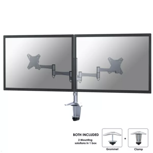 Neomounts FPMA-D1330DSILVER duale Monitor Tischhalterung, silber