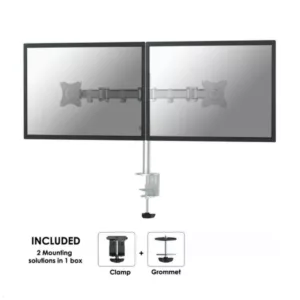 Neomounts Select NM-D135D Dual-Monitor Tischhalter schwenkbar bis 27Zoll, silber