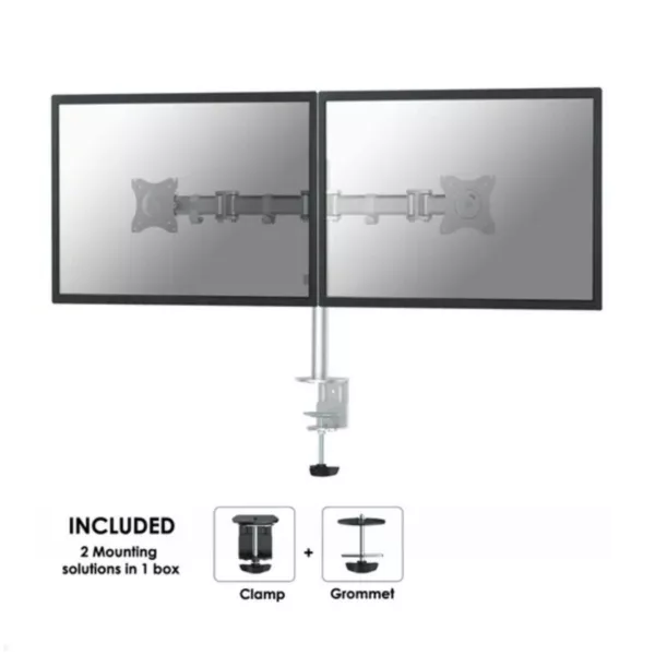 Neomounts Select NM-D135D Dual-Monitor Tischhalter schwenkbar bis 27Zoll, silber