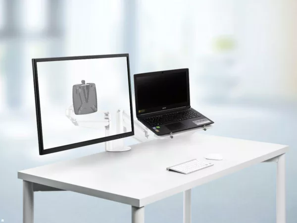Novus Clu Duo Monitorhalter und Laptophalter, wei? (990+4511+000)