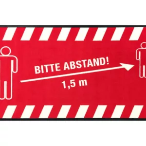 Novus Fu?matte Corona Abstand halten 150x85 cm, rot quer