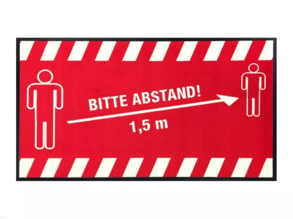 Novus Fu?matte Corona Abstand halten 150x85 cm, rot quer