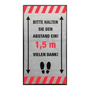 Novus Fu?matte Corona Abstand halten 85x150 cm, grau lang