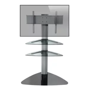Peerless SS550P-S Monitorst?nder 32-50 Zoll mit 2 Glas-Ablagen, silber
