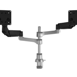 R-Go Tools Zepher Dual Monitor Tischhalterung bis 26 Zoll, RGOVLZE4TWSI, silber/...
