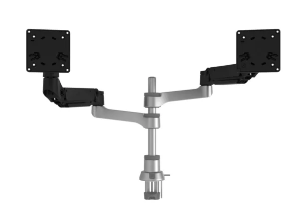R-Go Tools Zepher Dual Monitor Tischhalterung bis 26 Zoll, RGOVLZE4TWSI, silber/...