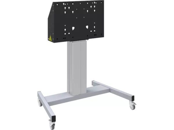 SmartMetals Mobiler Bodenlift f?r Bildschirme bis 86 Zoll, silber-grau