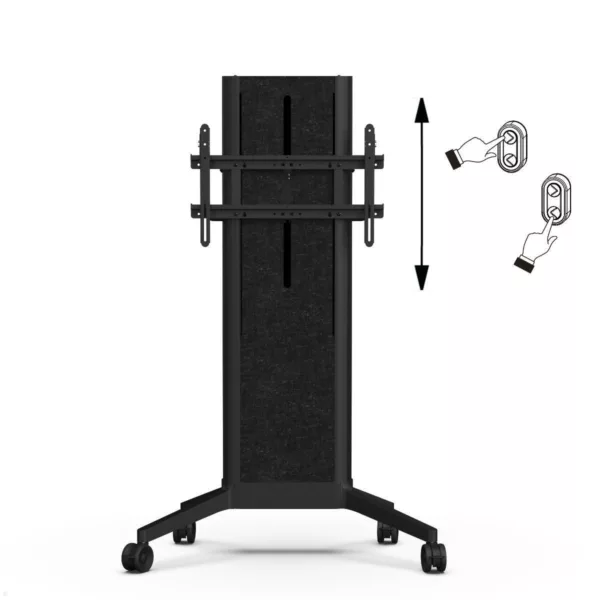 SMS EVER350 mobiler elektrischer TV St?nder 86 Zoll, Filz Cover schwarz (16-005-...