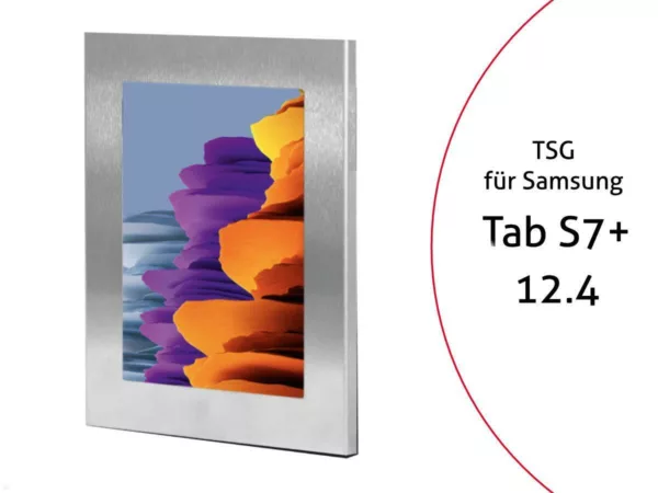 TabLines TSG076E Tablet Schutzgeh?use f?r Samsung Tab S7+ 12.4, Edelstahl