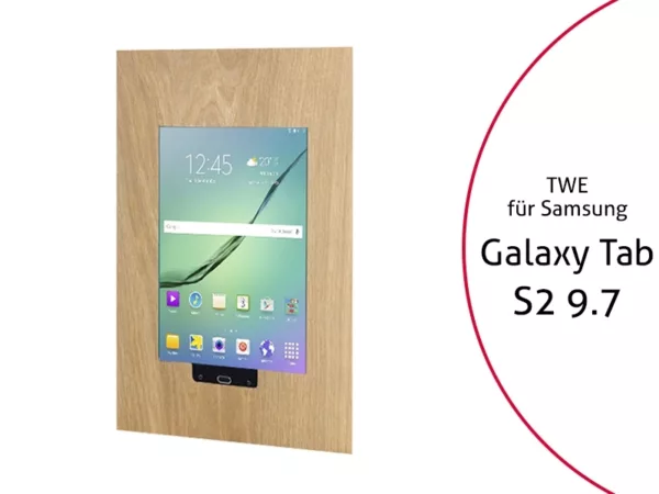 TabLines TWE017O Tablet Wandeinbau f?r Samsung Tab S2 9.7 HB, Eiche