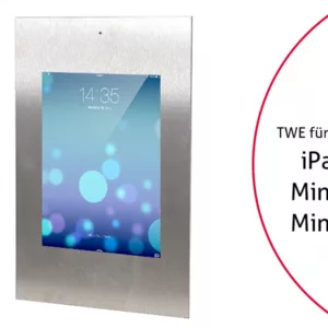 TabLines TWE021E Tablet Wandeinbau f?r Apple iPad Mini 4/5, DS, Edelstahl