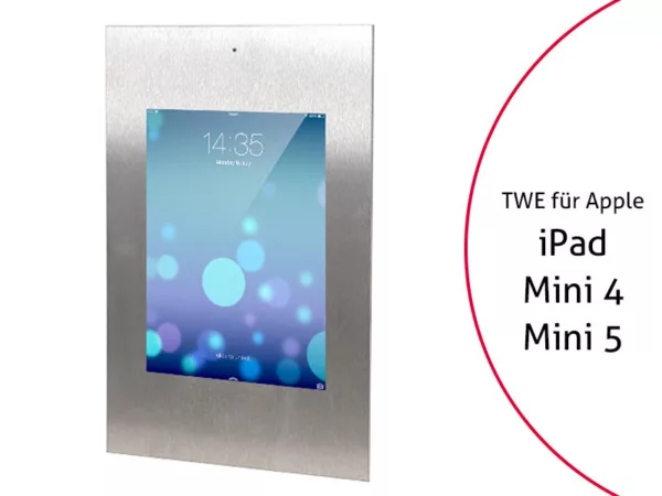 TabLines TWE021E Tablet Wandeinbau f?r Apple iPad Mini 4/5, DS, Edelstahl