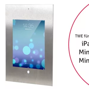 TabLines TWE025E Tablet Wandeinbau Apple iPad Mini 4/5, DS, HB, Edelstahl