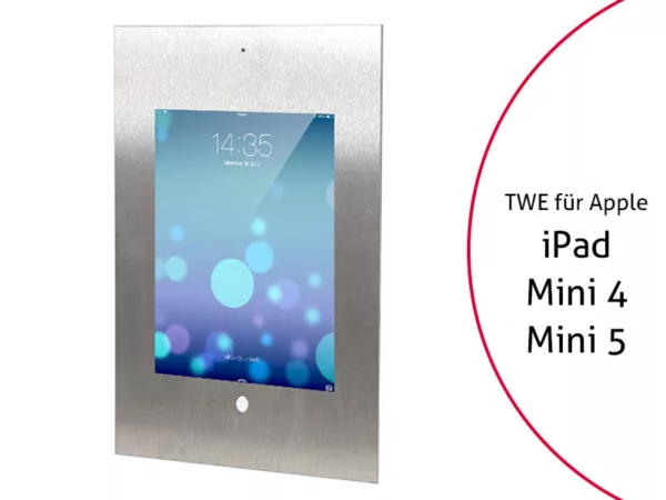 TabLines TWE025E Tablet Wandeinbau Apple iPad Mini 4/5, DS, HB, Edelstahl