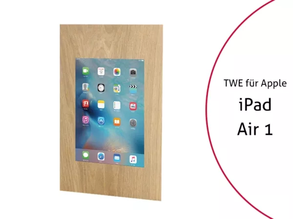 TabLines TWE037O Tablet Wandeinbau f?r Apple iPad Air 1, Eiche