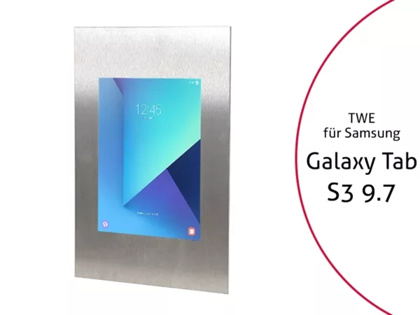 TabLines TWE038E Tablet Wandeinbau f?r Samsung Tab S3 9.7, Edelstahl