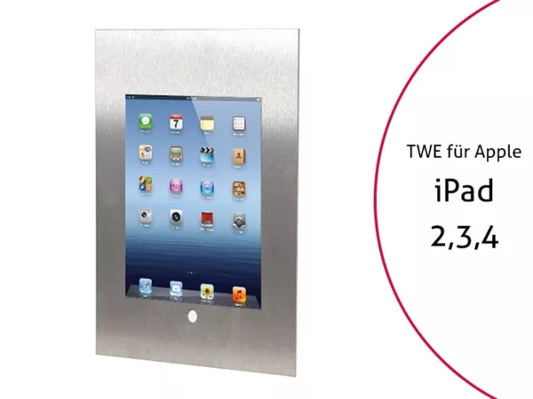 TabLines TWE050E Tablet Wandeinbau f?r Apple iPad 2-3-4 HB, Edelstahl