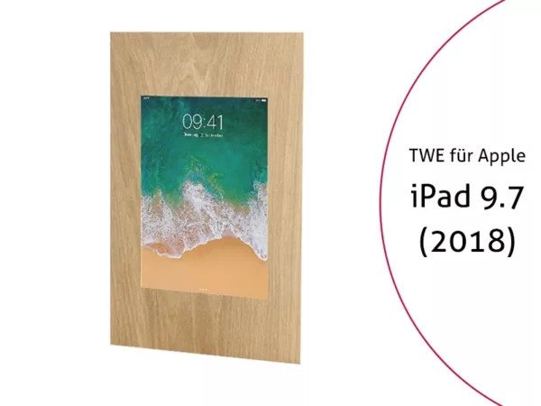 TabLines TWE062O Tablet Wandeinbau f?r Apple iPad 9.7 (2018), Eiche