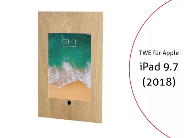 TabLines TWE063O Tablet Wandeinbau f?r Apple iPad 9.7 (2018), HB, Eiche