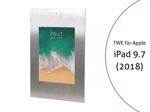 TabLines TWE064E Tablet Wandeinbau f?r Apple iPad 9.7 (2018), DS, Edelstahl