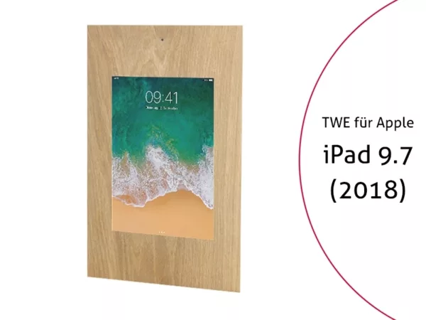 TabLines TWE064O Tablet Wandeinbau f?r Apple iPad 9.7 (2018), DS, Eiche