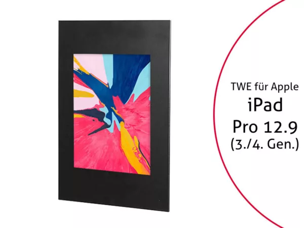 TabLines TWE071B Tablet Wandeinbau f?r Apple iPad Pro 12.9 (3./4. Gen.), schwarz