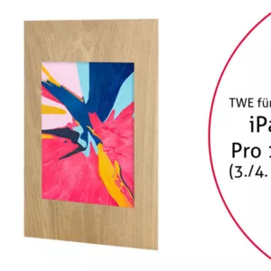 TabLines TWE071O Tablet Wandeinbau f?r Apple iPad Pro 12.9 (3./4. Gen.), Eiche
