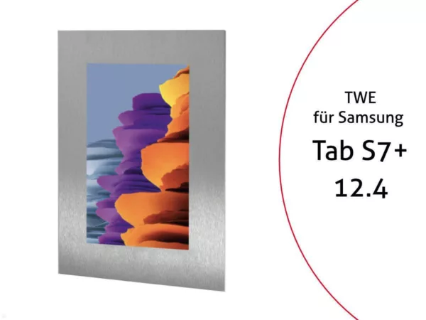 TabLines TWE077E Tablet Wandeinbau f?r Samsung Tab S7+ 12.4, Edelstahl