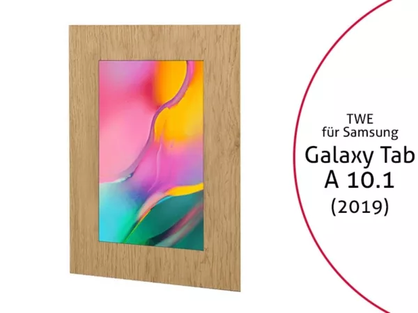 TabLines TWE079O Tablet Wandeinbau f?r Samsung Galaxy Tab A 10.1 (2019), Eiche