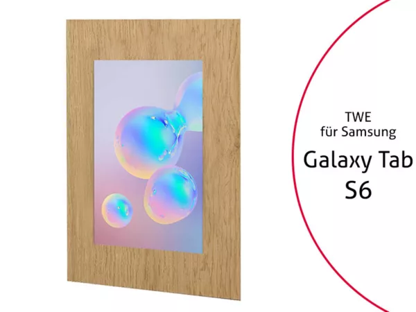 TabLines TWE083O Tablet Wandeinbau f?r Samsung Tab S6, Eiche