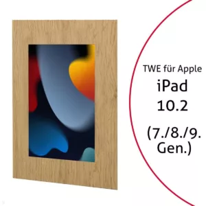 TabLines TWE087O Tablet Wandeinbau f?r Apple iPad 10.2 (7./8./9. Gen.), Eiche