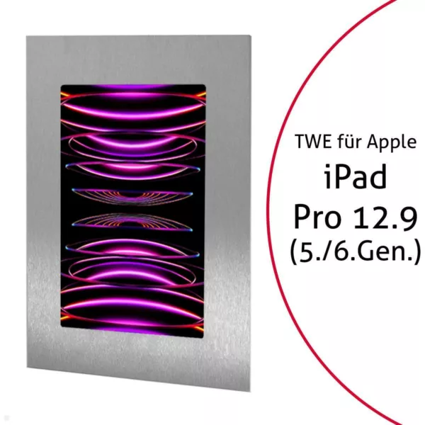TabLines TWE098E Tablet Wandeinbau f?r Apple iPad Pro 12.9 (5./6. Gen.), Edelsta...