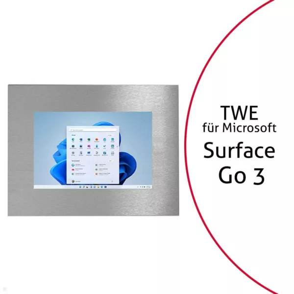 TabLines TWE099E Tablet Wandeinbau f?r Microsoft Surface Go 3, Edelstahl