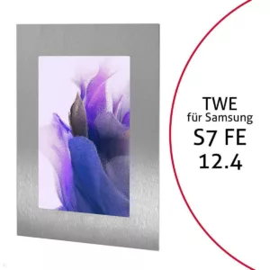 TabLines TWE102E Tablet Wandeinbau f?r Samsung Tab S7 FE 12.4, Edelstahl