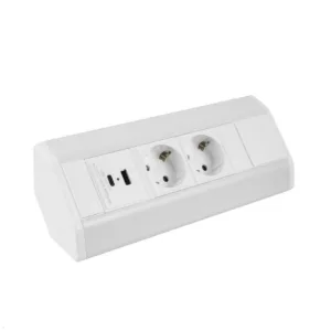 TecLines TAS003W 2-fach Ecksteckdose mit USB A/C Charger, wei?
