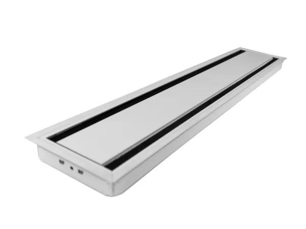 TecLines TKD010W Tisch Kabeldurchf?hrung 135x600mm, Alu/wei?