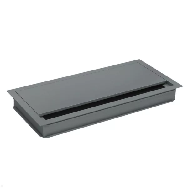 TecLines TKD013T Kabeldurchf?hrung 320x120x25 mm, Titanium / schwarz