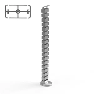 TecLines TKF001S Kabelf?hrung f?r Steh-Sitz Tisch 128,5 cm, silber