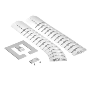 TecLines TKS004W Kabelschlange Set 75 cm mit Bodenplatte und Tischbefestigung, w...