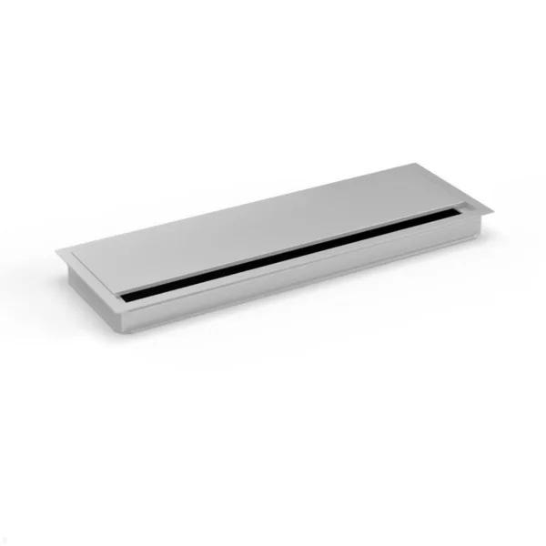 TecLines TKD015S Kabeldurchf?hrung 120x360 mm mit Soft Close, silber