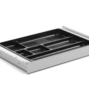 TecLines TUS017A ausziehbare Unterbau Schublade M inkl. Schloss, Aluminium