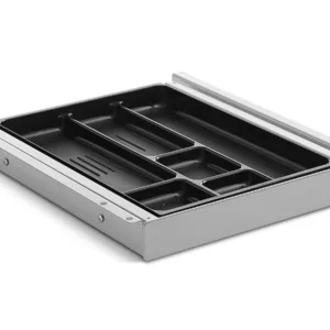 TecLines TUS015A ausziehbare Unterbau Schublade S inkl. Schloss, Aluminium