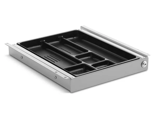 TecLines TUS015A ausziehbare Unterbau Schublade S inkl. Schloss, Aluminium