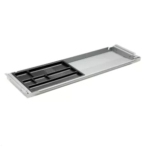 TecLines TUS001A Untertisch Schublade mit Kunststoffeinsatz L, silber