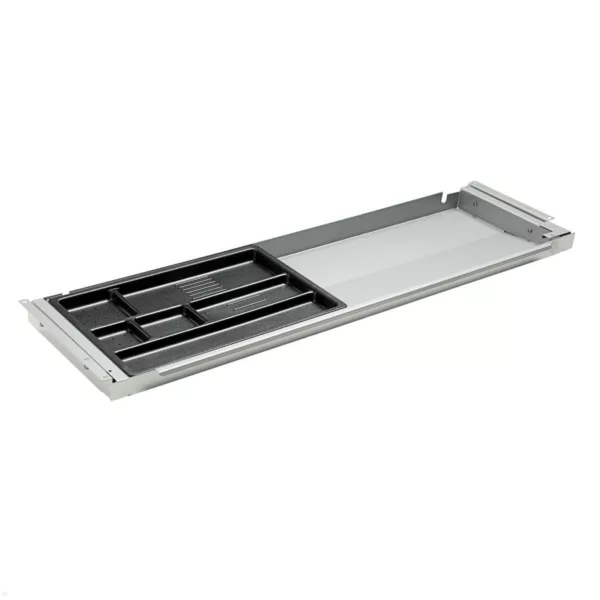 TecLines TUS001A Untertisch Schublade mit Kunststoffeinsatz L, silber